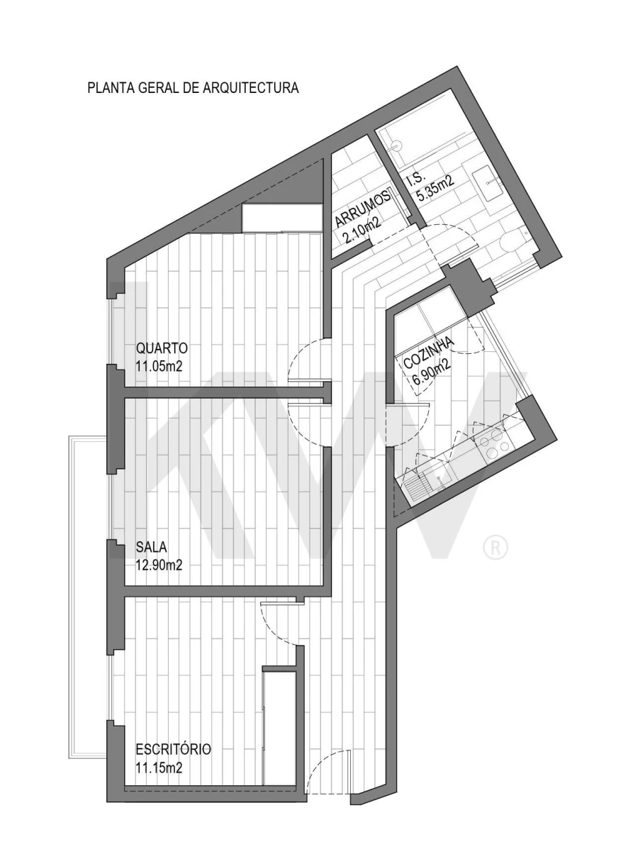 Apartamento T2 para Venda em Alhandra, São João dos Montes e Calhandriz Planta 1