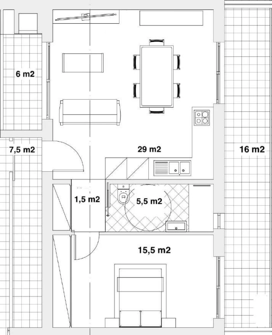 Apartamento T1 para Venda em Marrazes e Barosa Planta 1