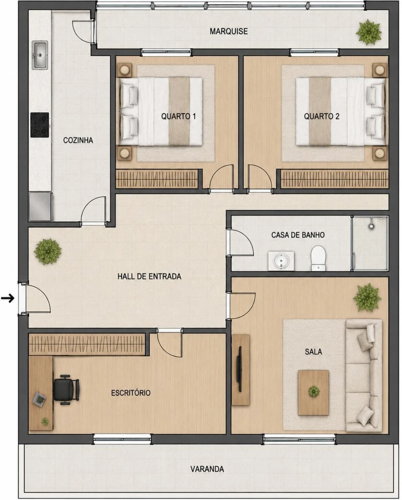 Apartamento T2 para Venda em Lagoa e Carvoeiro Foto 25