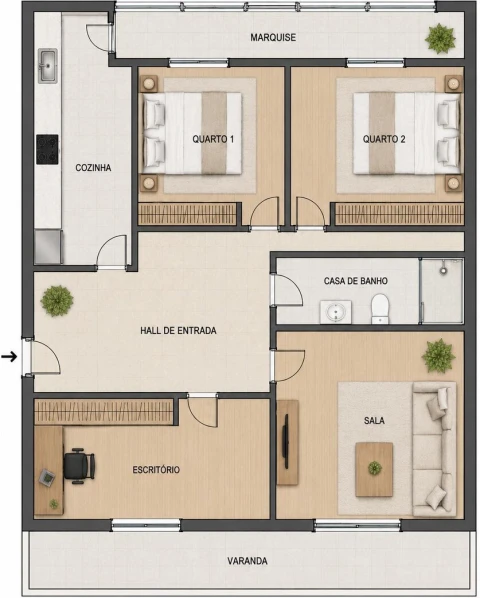 Apartamento T2 para Venda em Lagoa e Carvoeiro