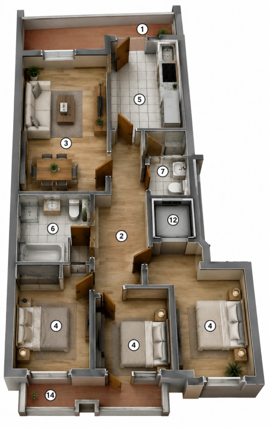 Apartamento T3 para Venda em Olhão Planta 2