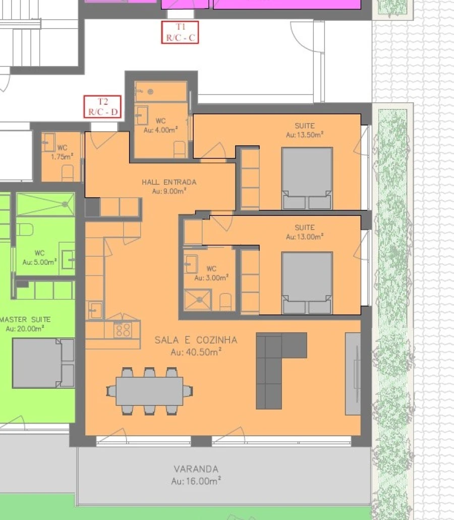 Apartamento T2 para Venda em Ericeira Planta 1