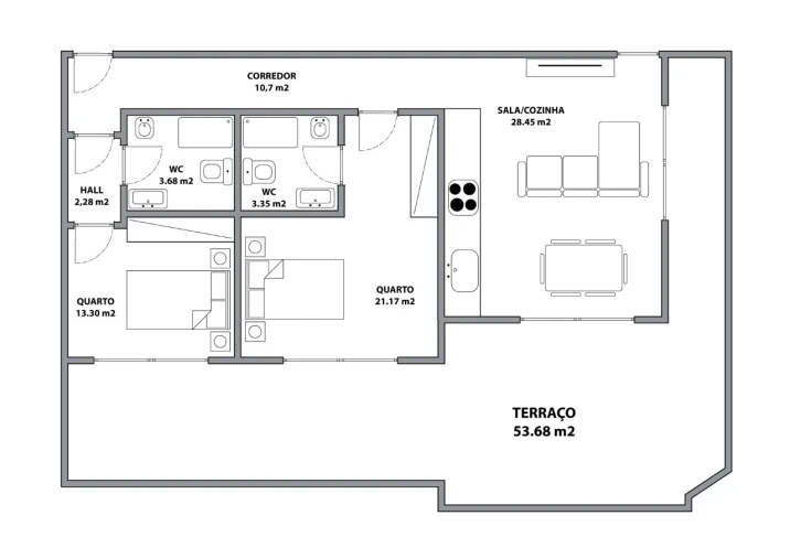 Apartamento T2 para Venda em Nazare Planta 1