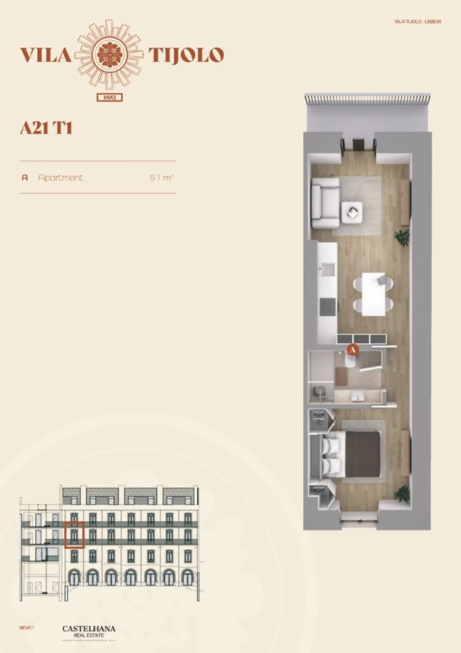Apartamento T1 para Venda em Estrela Planta 1