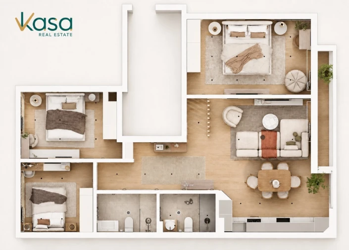 Apartamento T3 para Venda em Alhos Vedros Planta 1
