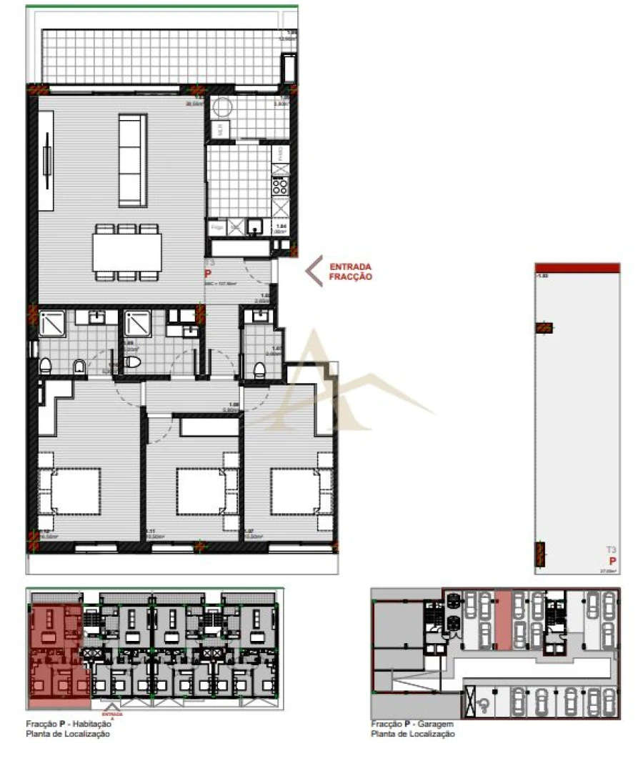Apartamento T3 para Venda em Santa Marinha Planta 1