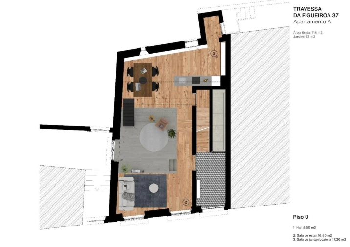 Apartamento T1 para Venda em Cedofeita, Santo Ildefonso, Sé, Miragaia, São Nicolau e Vitória Planta 1