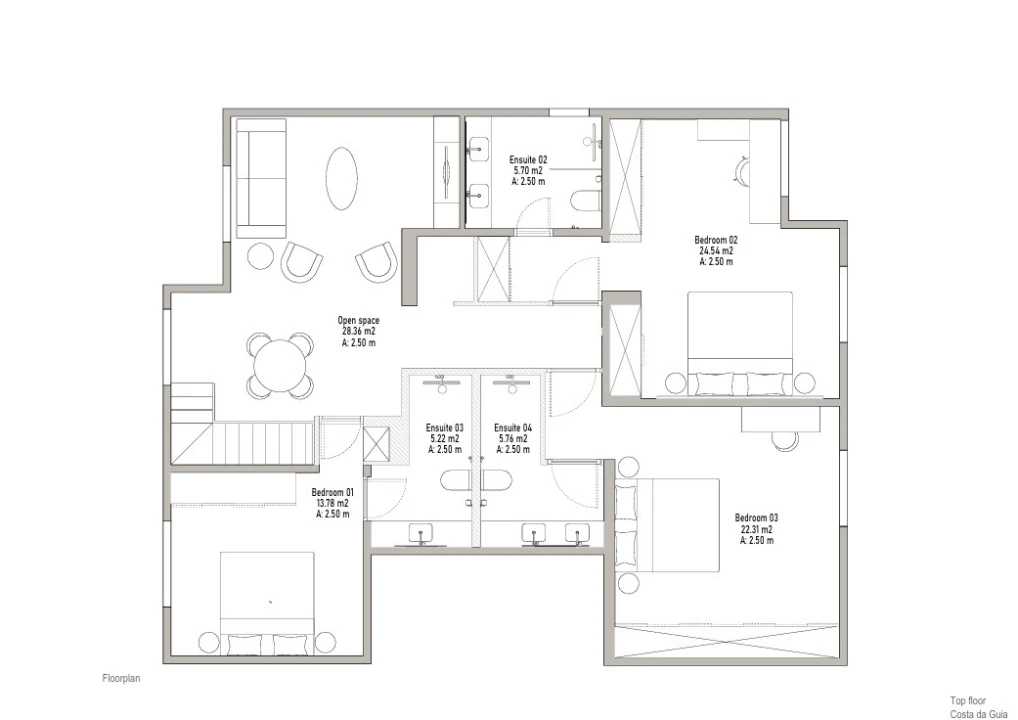 Apartamento T5 para Arrendamento em Cascais e Estoril Planta 2