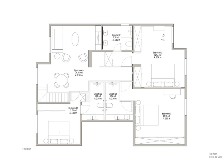 Apartamento T5 para Arrendamento em Cascais e Estoril Planta 2