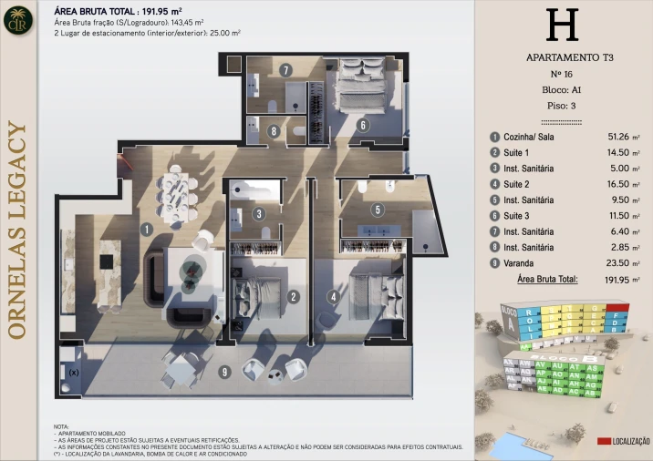 Apartamento T3 para Venda em Calheta Foto 21