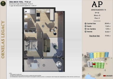 Apartamento T1 para Venda em Calheta