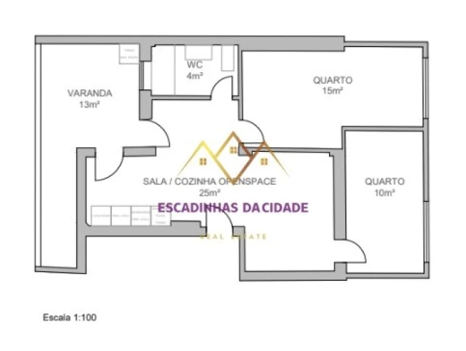 Apartamento T2 para Venda em Queluz e Belas Planta 2