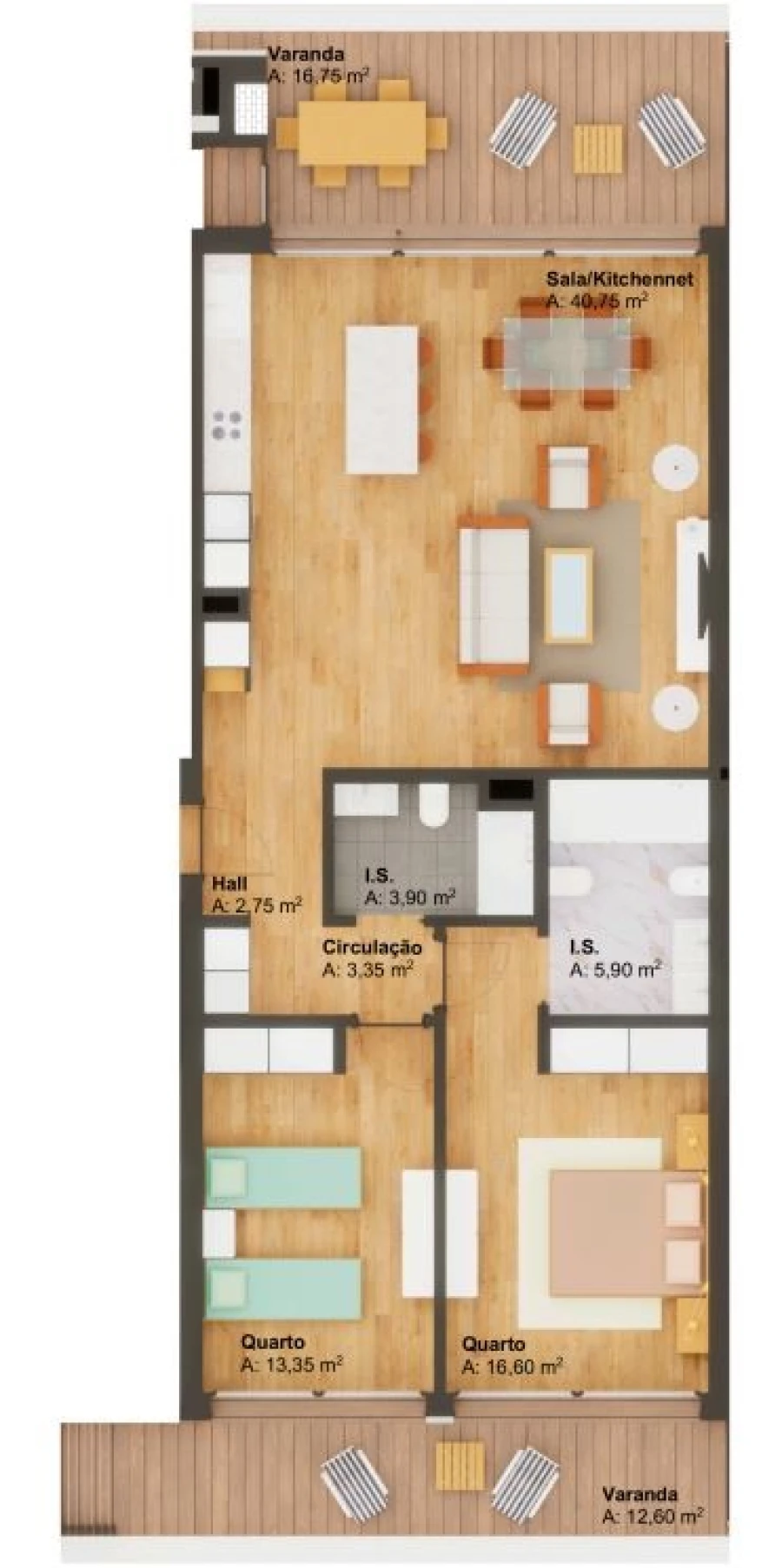 Apartamento T2 para Venda em Alcochete Planta 1