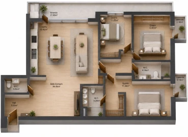 Apartamento T3 para Venda em Baltar