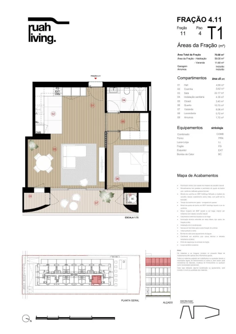 Apartamento T1 para Venda em Arcozelo