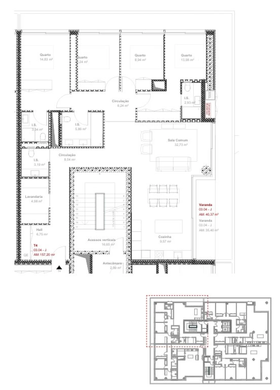 Apartamento T4 para Venda em Ramalde Planta 1