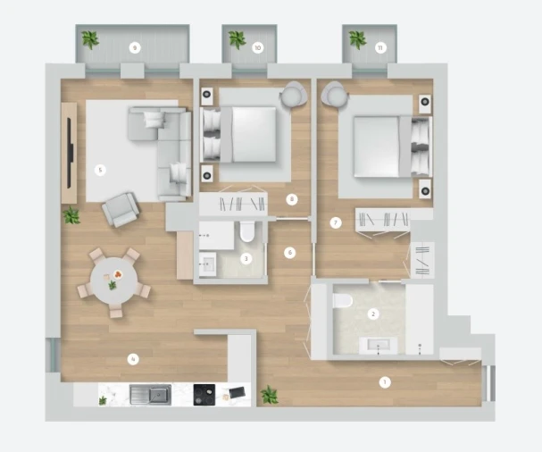 Apartamento T2 para Venda em Cedofeita, Santo Ildefonso, Sé, Miragaia, São Nicolau e Vitória Planta 1