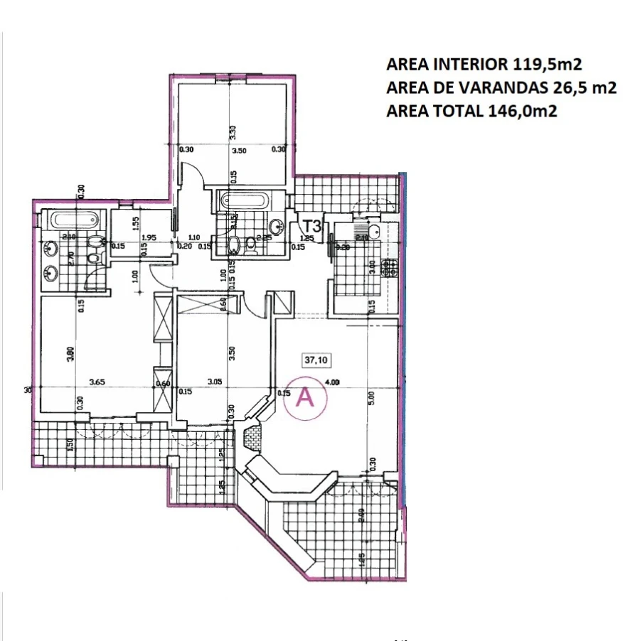 Apartamento T3 para Venda em Albufeira e Olhos de Água Planta 1