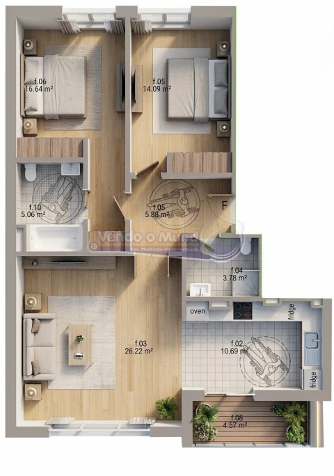 Apartamento T2 para Venda em Benavente