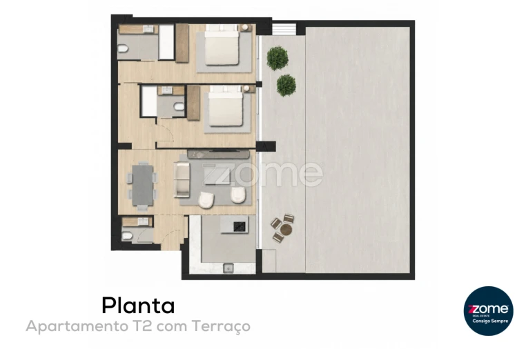 Apartamento T2 para Venda em Ponta Delgada (São Pedro) Planta 1