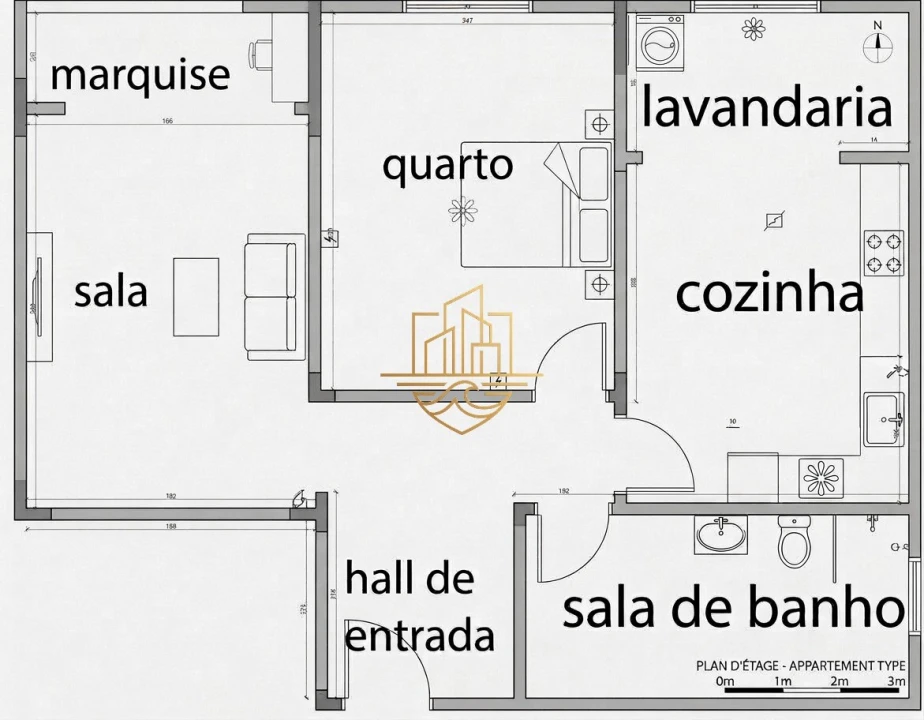 Apartamento T1 para Venda em Cedofeita, Santo Ildefonso, Sé, Miragaia, São Nicolau e Vitória Planta 2