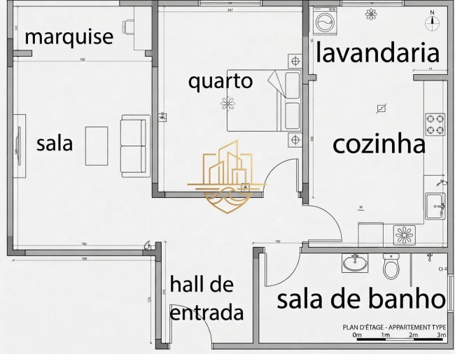 Apartamento T1 para Venda em Cedofeita, Santo Ildefonso, Sé, Miragaia, São Nicolau e Vitória Planta 2