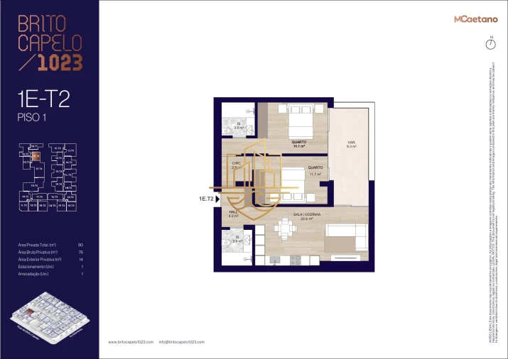 Apartamento T2 para Venda em Matosinhos e Leça da Palmeira Planta 3