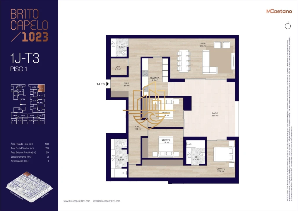 Apartamento T2 para Venda em Matosinhos e Leça da Palmeira Planta 2