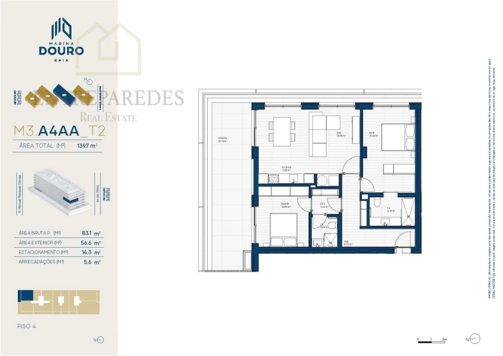 Apartamento T2 para Venda em Santa Marinha e São Pedro da Afurada Foto 50