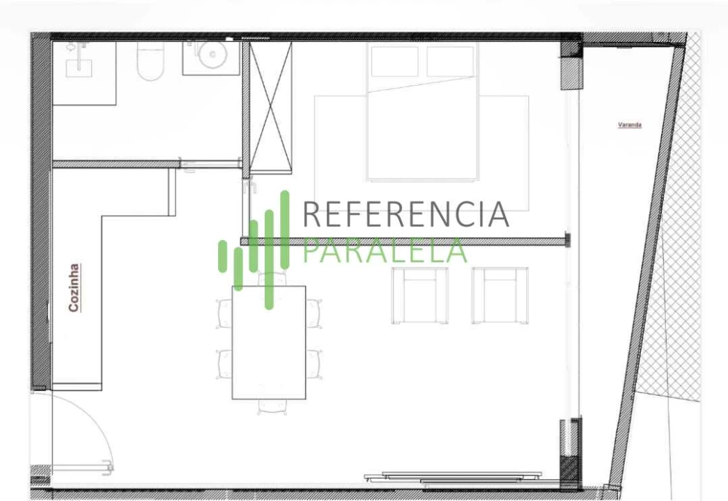 Apartamento T1 para Venda em Palmeira de Faro e Curvos Foto 8