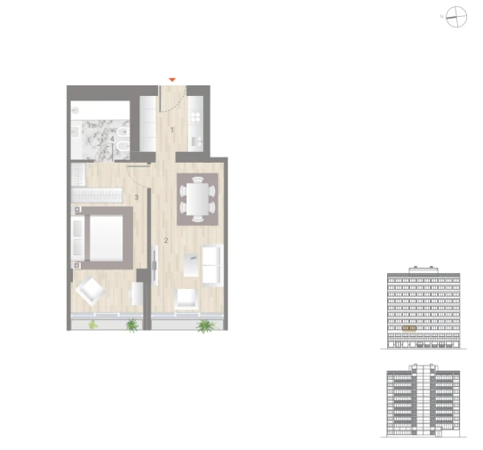 Apartamento T1 para Venda em Estrela Planta 1