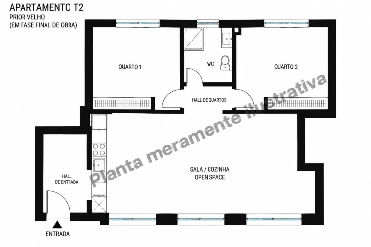 Apartamento T2 para Venda em Sacavém e Prior Velho Planta 1