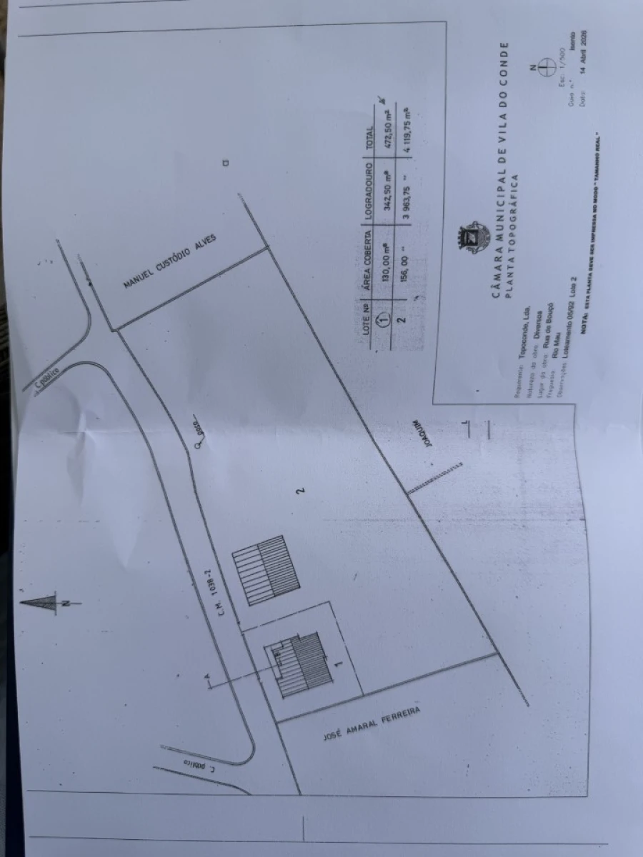 Terreno para Venda em Rio Mau e Arcos Planta 1