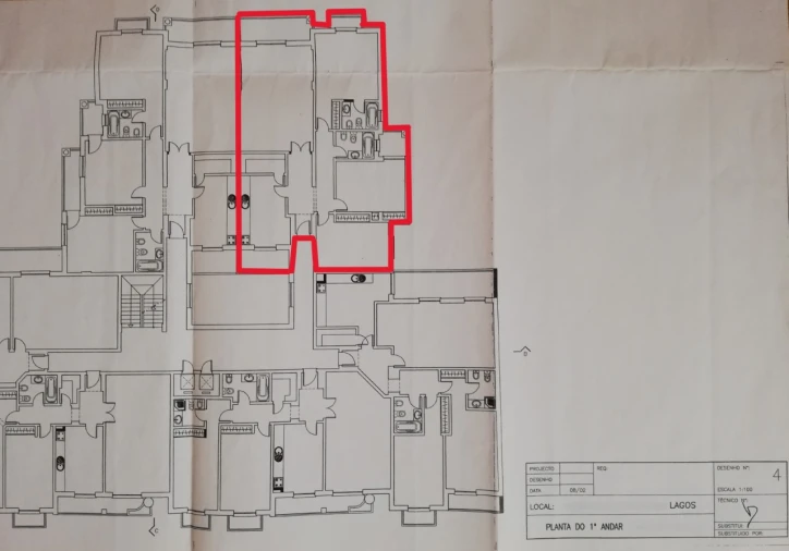 Apartamento T3 para Venda em Lagos (São Sebastião e Santa Maria) Planta 1