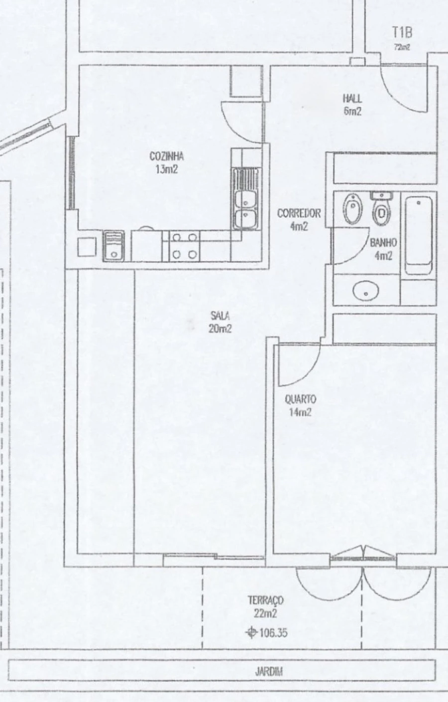Apartamento T1 para Venda em São Martinho Planta 1