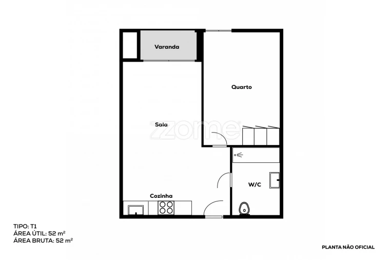 Apartamento T1 para Venda em Antas e Abade de Vermoim Planta 1