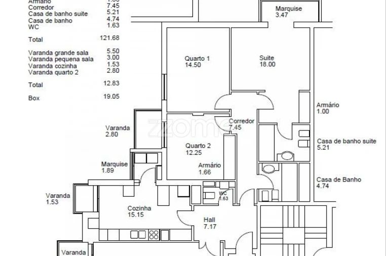Apartamento T3 para Venda em Viseu Planta 1