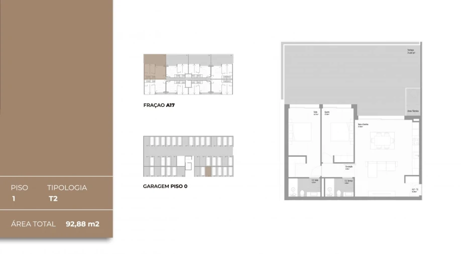 Apartamento T2 para Venda em Fânzeres e São Pedro da Cova Planta 1