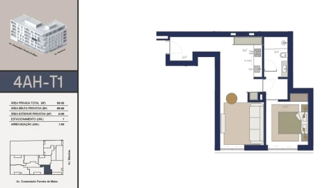 Apartamento T1 para Venda em Matosinhos e Leça da Palmeira
