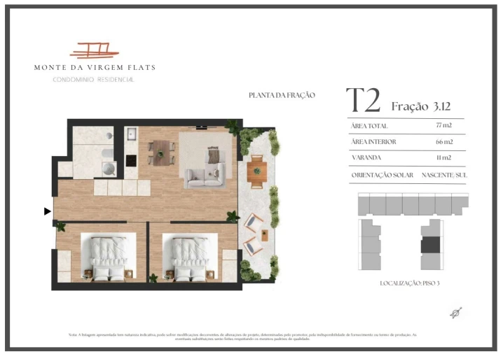 Apartamento T2 para Venda em Vilar de Andorinho Planta 2