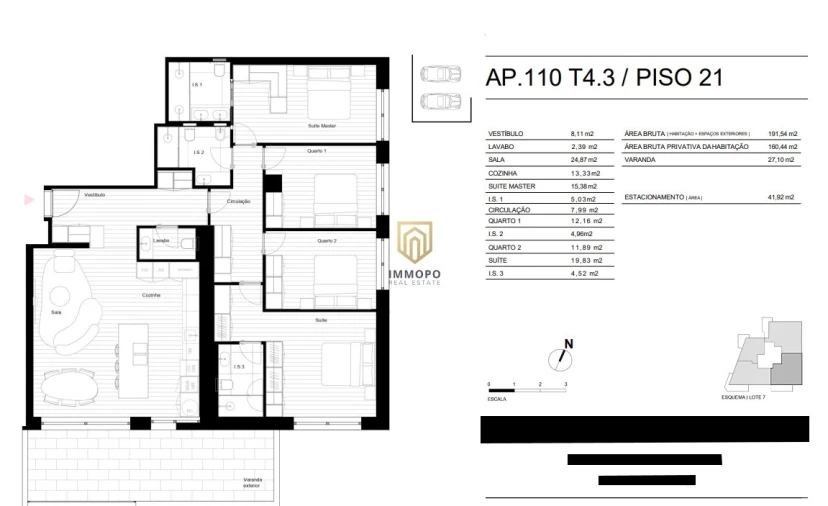 Apartamento T4 para Venda em Matosinhos e Leça da Palmeira Planta 1