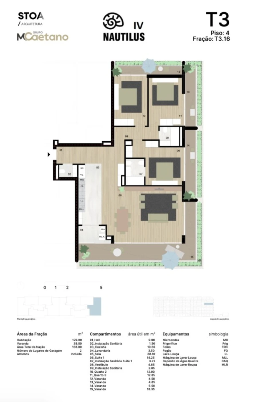 Apartamento T3 para Venda em Matosinhos e Leça da Palmeira Planta 1