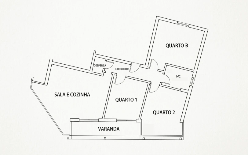 Apartamento T3 para Venda em Queluz e Belas Planta 1