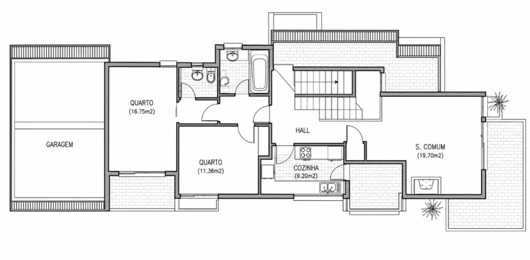 Apartamento T2 para Venda em Carcavelos e Parede Planta 1