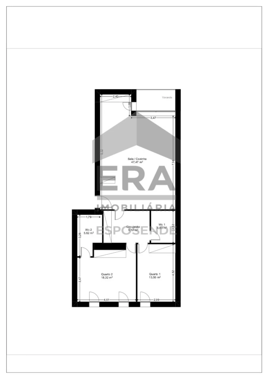 Apartamento T2 para Venda em Apúlia e Fão Planta 1