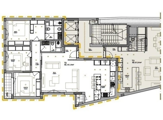 Apartamento T3 para Venda em Laranjeiro e Feijó Planta 1