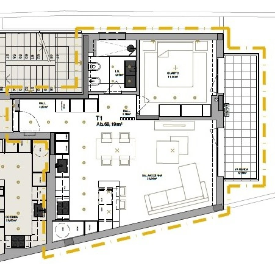 Apartamento T1 para Venda em Laranjeiro e Feijó Planta 1