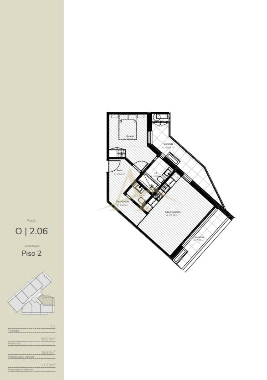 Apartamento T1 para Venda em Oliveira do Douro Planta 1