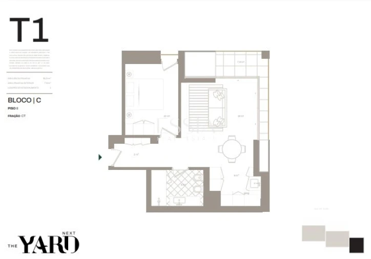 Apartamento T1 para Venda em Santa Marinha e São Pedro da Afurada Planta 1