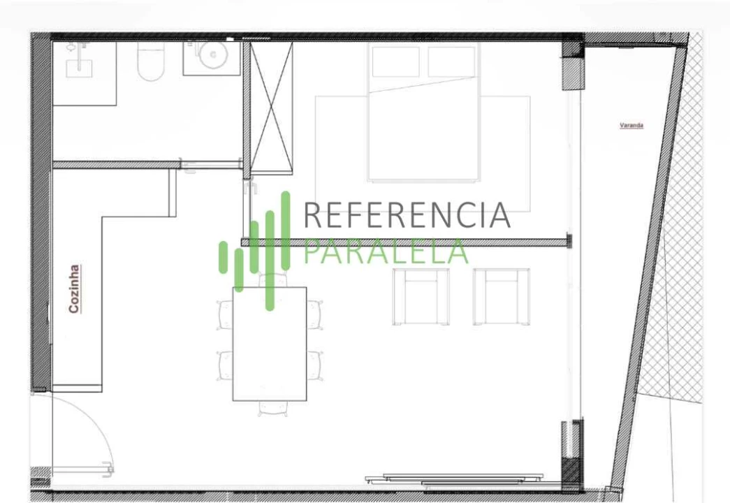 Apartamento T1 para Venda em Palmeira de Faro e Curvos Foto 8